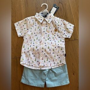 American Hawk NWT baby boy toddler 24m 2T Sailboat Print matching two piece set